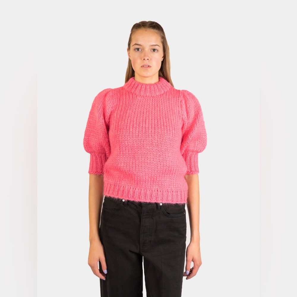 Ganni The Juliard Mohair Sweater in Hot Pink size‎ medium